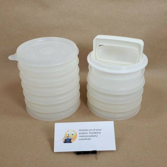 Tupperware Hamburger Press Rings Clear